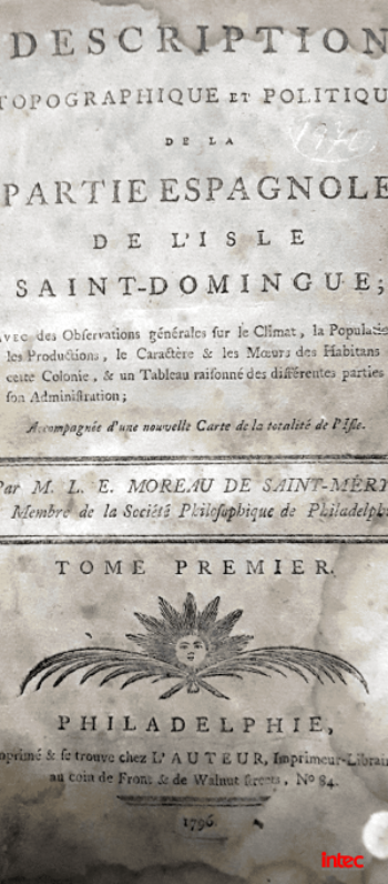 Portada del libro "Description topographique et politique de la partie espagnole de l'isle de Saint-Domingue" Portada del libro "Description topographique et politique de la partie espagnole de l'isle de Saint-Domingue"